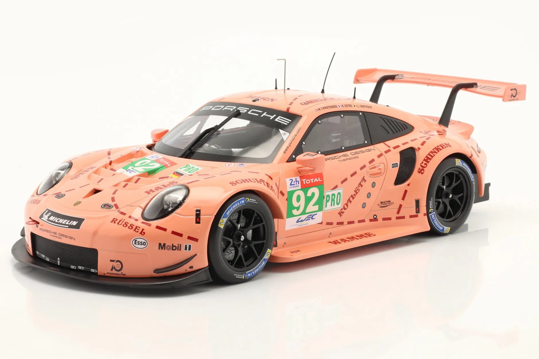 Porsche 911 (991) RSR #92 Sieger LMGTE-Klasse 24h LeMans 2018 Pink Pig 1:18 Ixo