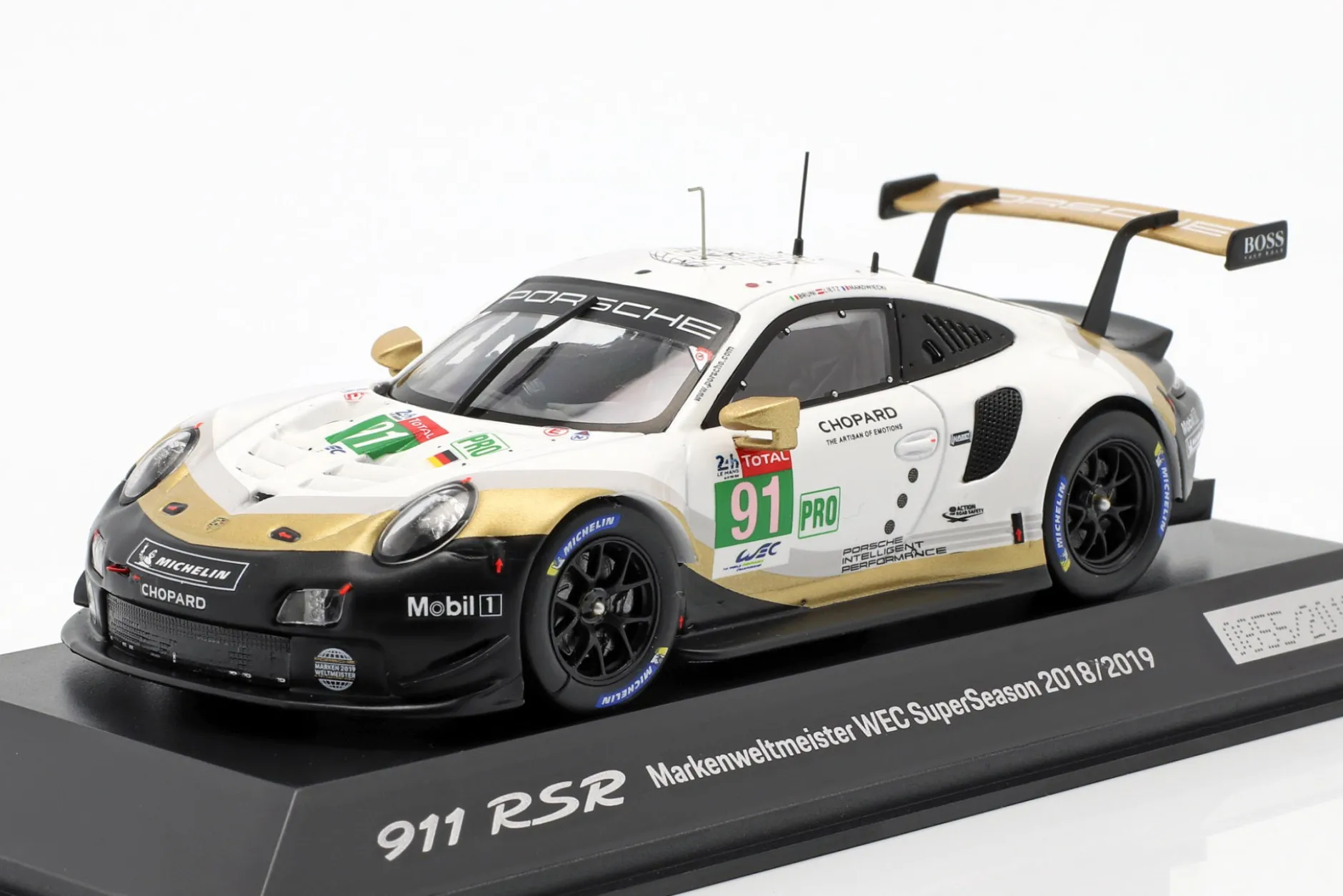 Porsche 911 RSR #91 Weltmeister WEC SuperSeason 2018/2019 24hLeMans 1:43 Spark