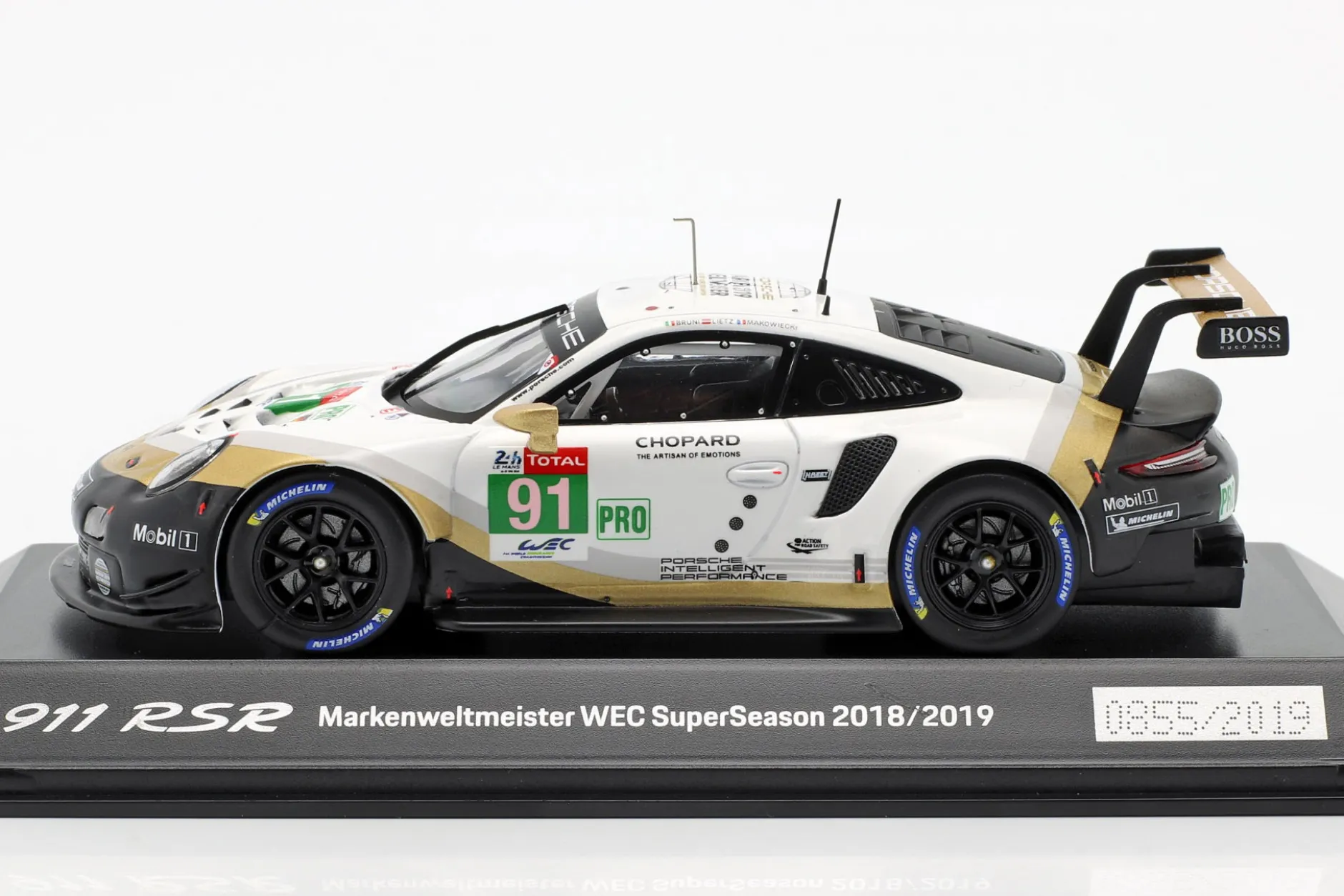 Porsche 911 RSR #91 Weltmeister WEC SuperSeason 2018/2019 24hLeMans 1:43 Spark
