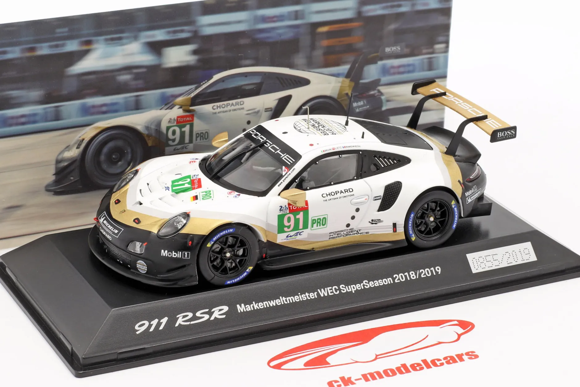 Porsche 911 RSR #91 Weltmeister WEC SuperSeason 2018/2019 24hLeMans 1:43 Spark