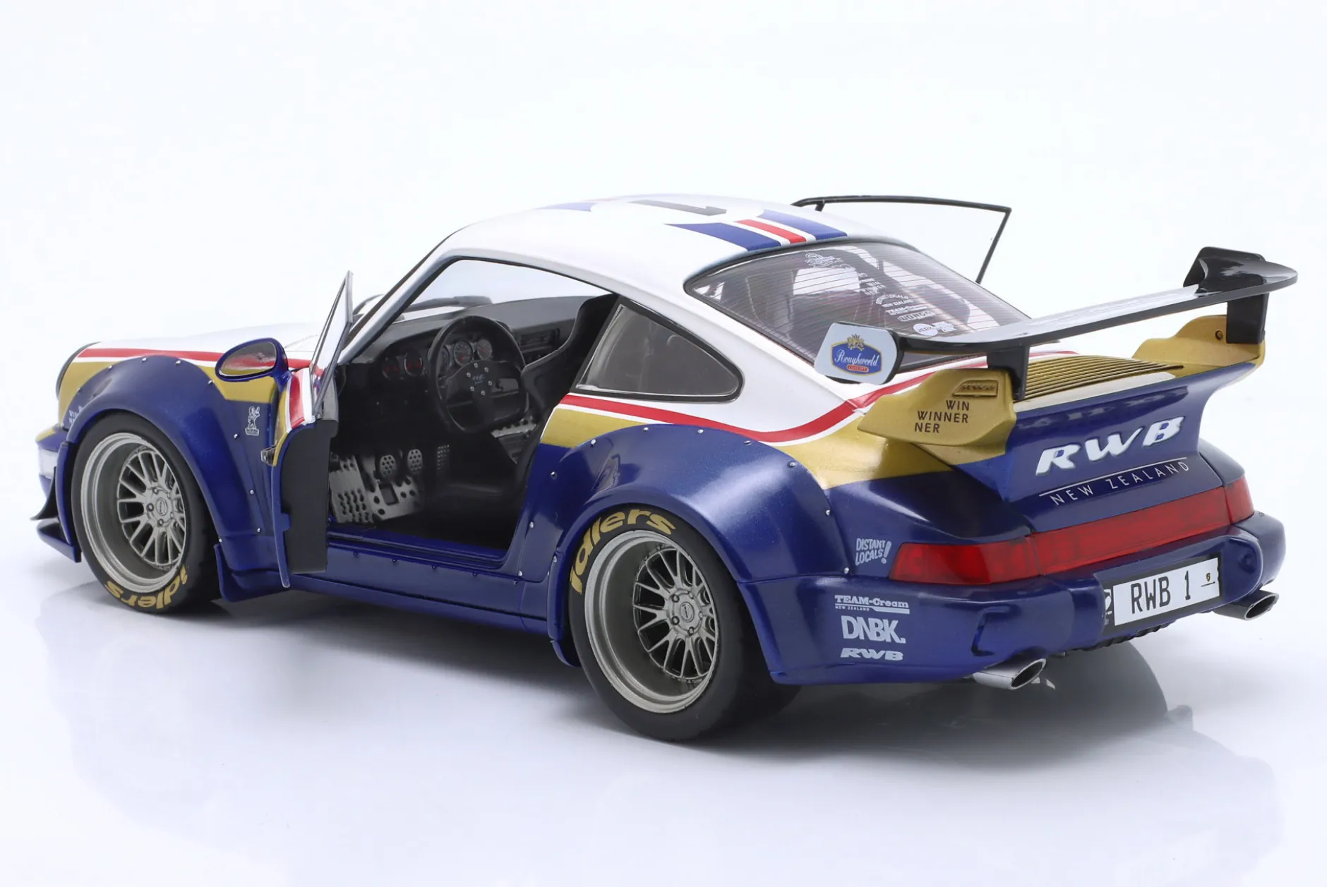 Porsche 911 (964) RWB Rauh-Welt 2022 blau / weiß / rot / gold 1:18 Solido