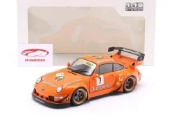 Porsche 911 (993) RWB Rauh-Welt Bodykit Jägermeister #7 2020 orange 1:18 Solido