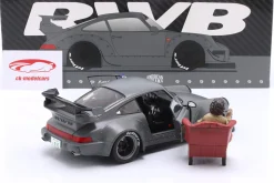 Porsche 911 (964) RWB Rauh-Welt Bodykit 2024 nardograu mit Figur 1:18 Solido