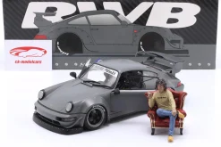 Porsche 911 (964) RWB Rauh-Welt Bodykit 2024 nardograu mit Figur 1:18 Solido