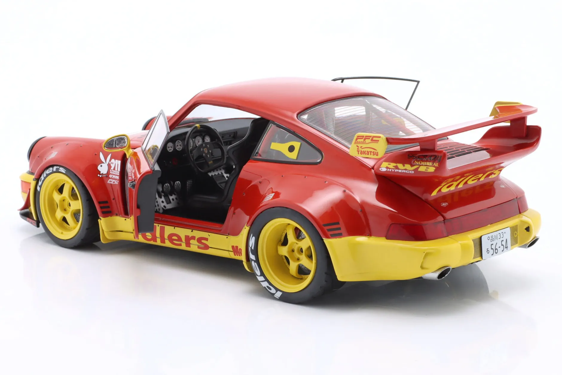Porsche 911 (964) RWB Rauh-Welt Maty's Idlers 2016 rot / gelb 1:18 Solido
