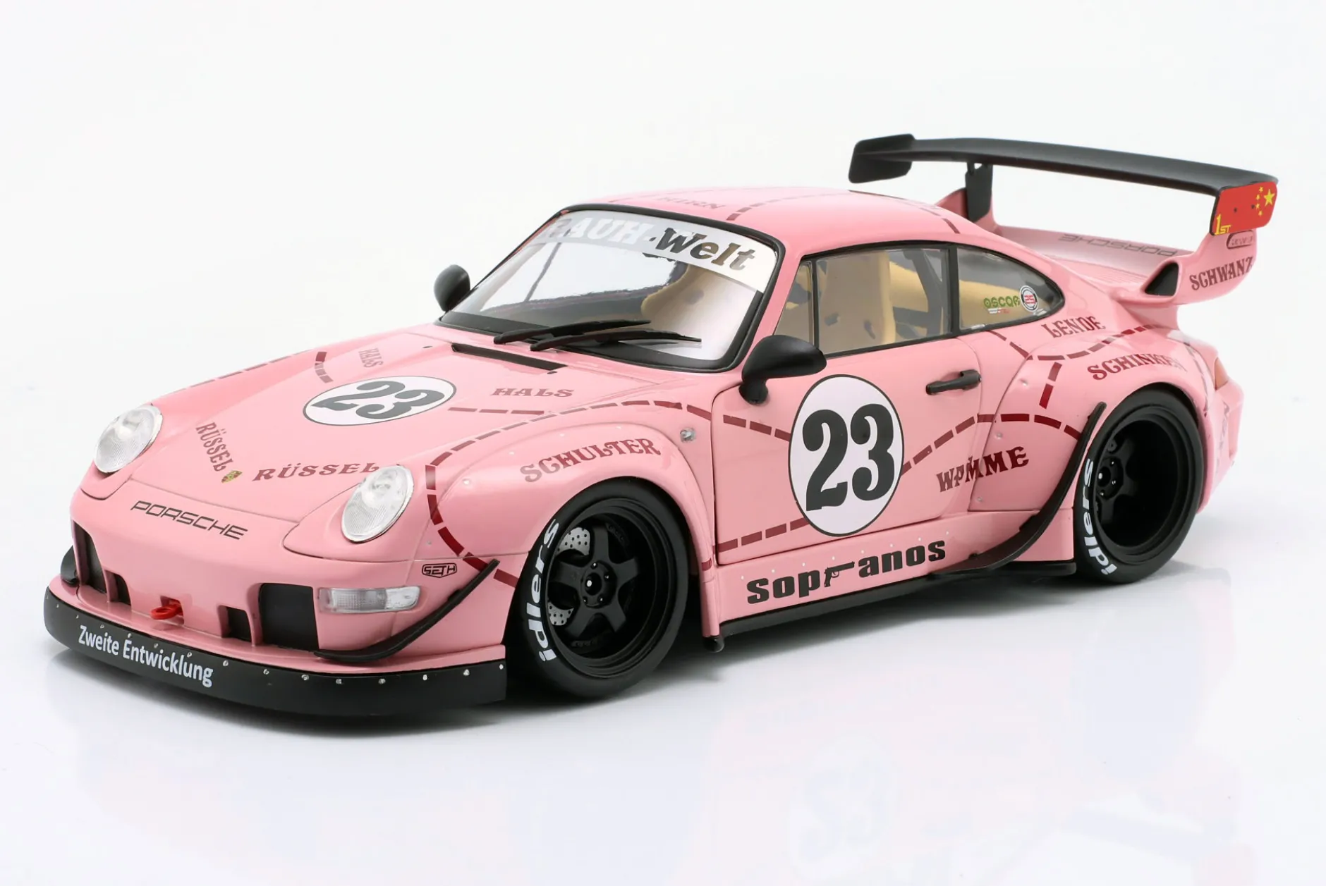 Porsche 911 (993) RWB Rauh-Welt Sopranos Pink Pig 2020 rosa 1:18 Solido