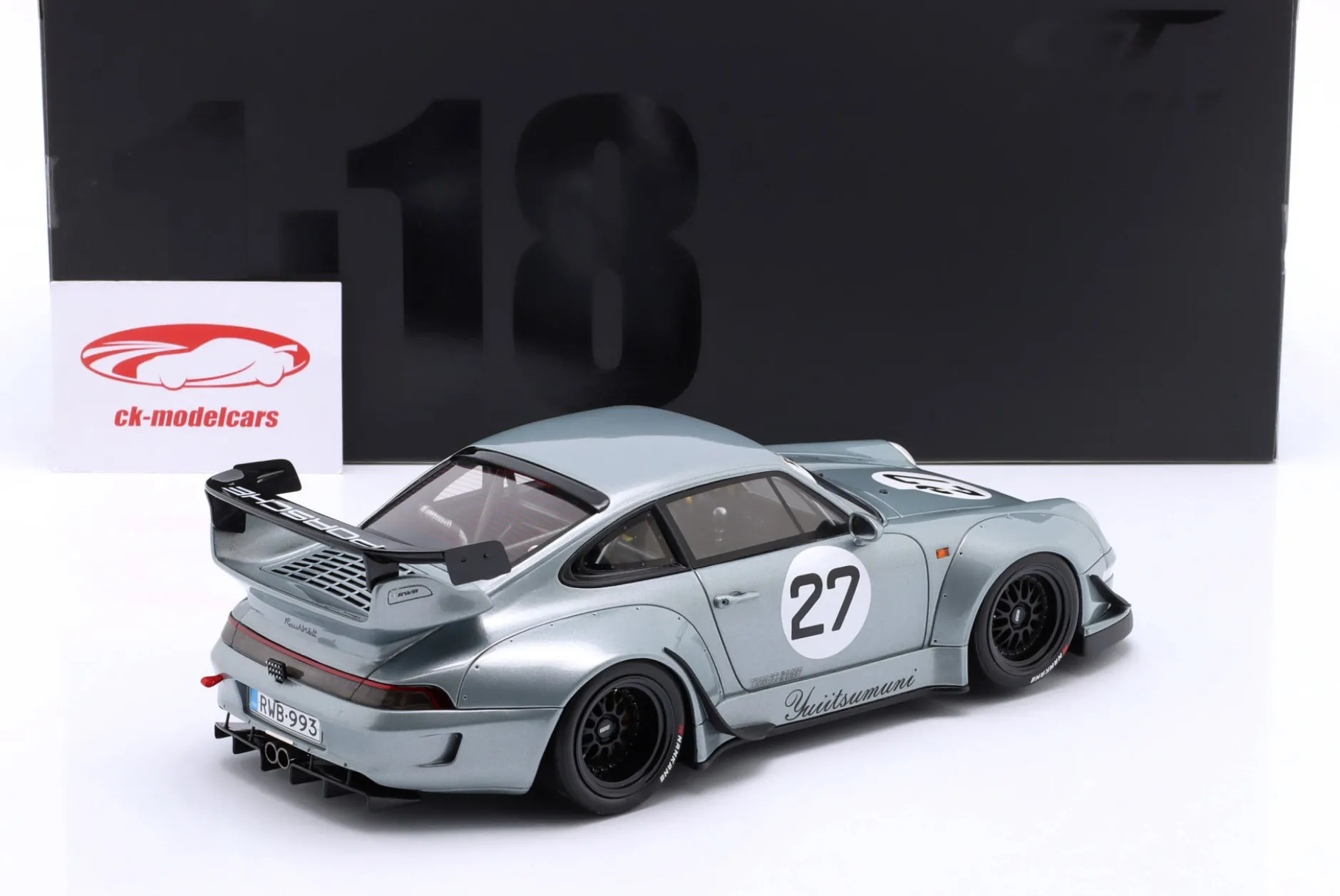 Porsche 911 (993) RWB Rauh-Welt Yuiitsumuni #27 2024 silber 1:18 GT-Spirit