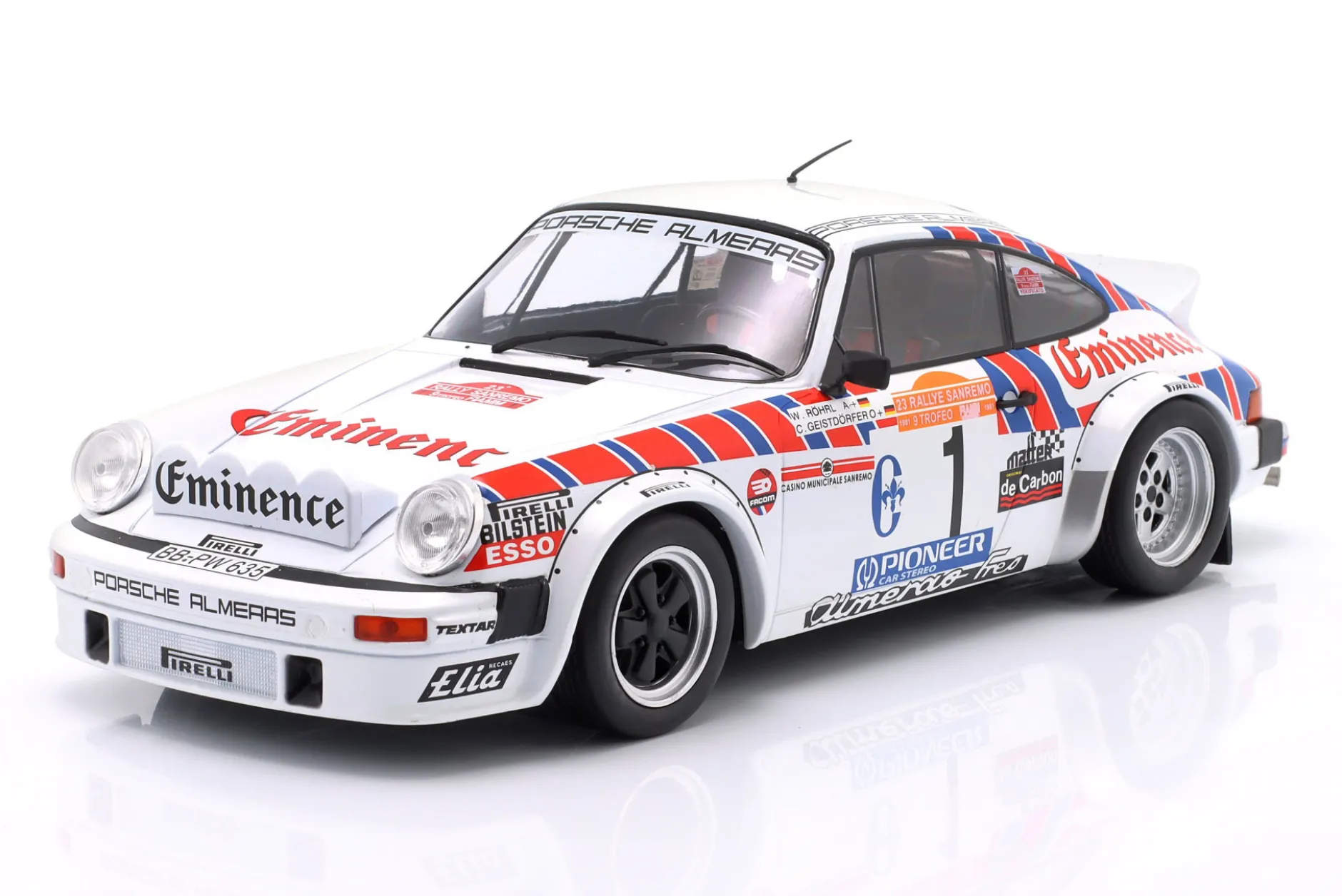 Porsche 911 SC Gr.4 #1 Rallye San Remo 1981 Röhrl, Geistdörfer 1:18 WERK83