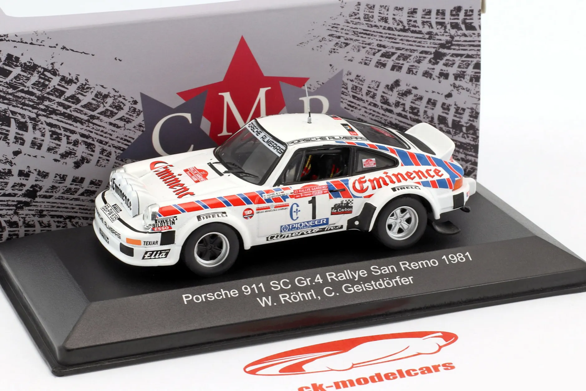 Porsche 911 SC Gr.4 #1 Rallye San Remo 1981 Röhrl, Geistdörfer 1:43 CMR