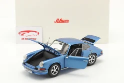 Porsche 911 S Coupe Baujahr 1973 blau metallic 1:18 Schuco