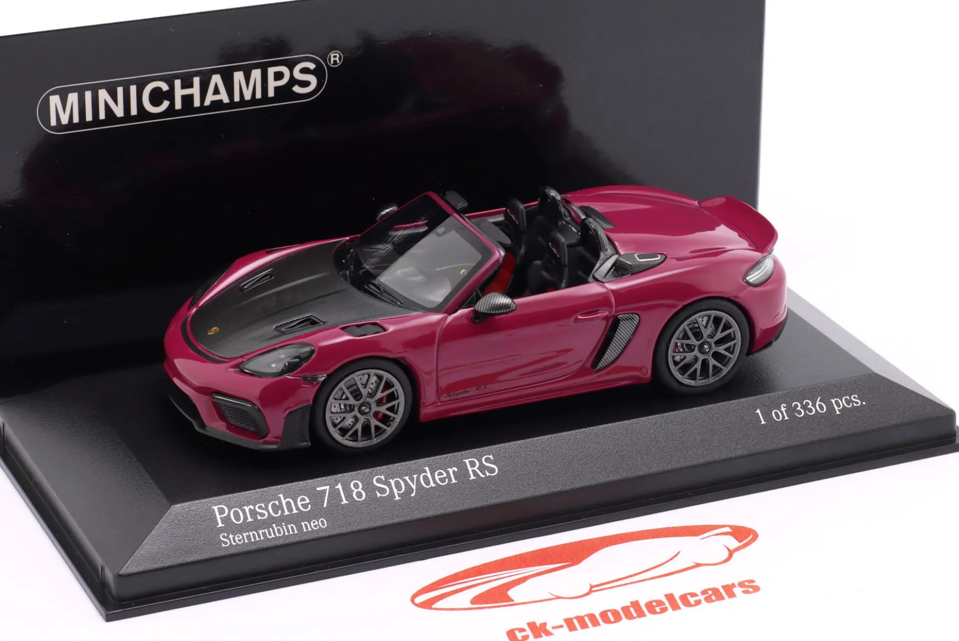 Porsche 718 Spyder RS Weissach-Paket 2023 sternrubin 1:43 Minichamps