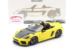 Porsche 718 Spyder RS Weissach-Paket Baujahr 2024 gelb 1:18 Minichamps