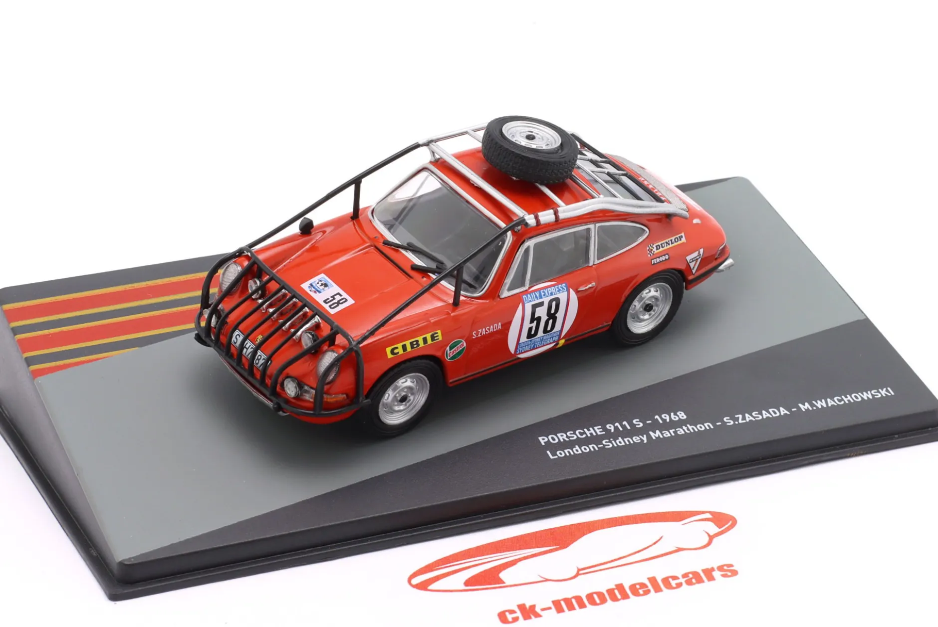 Porsche 911 S #58 4th London-Sidney Marathon 1968 Zasada, Wachowski 1:43 Altaya