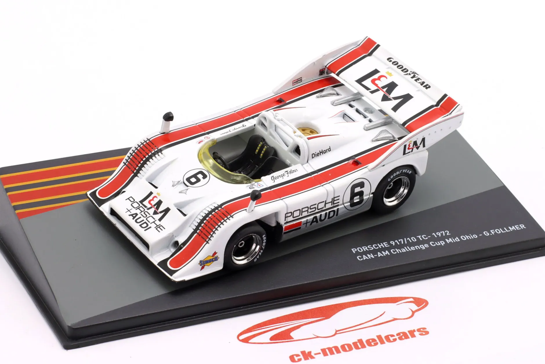 Porsche 917/10 TC #6 Sieger Can-Am Challenge Cup Mid Ohio 1972 Follmer 1:43 Altaya