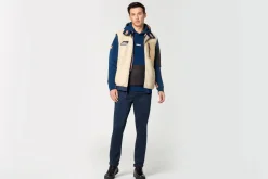 Porsche Teddyweste 953 Roughroads Collection beige / blau