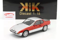 Porsche 924 Turbo Baujahr 1986 silber / rot 1:18 KK-Scale