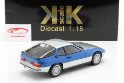 Porsche 924 Turbo Baujahr 1986 silber / blau 1:18 KK-Scale