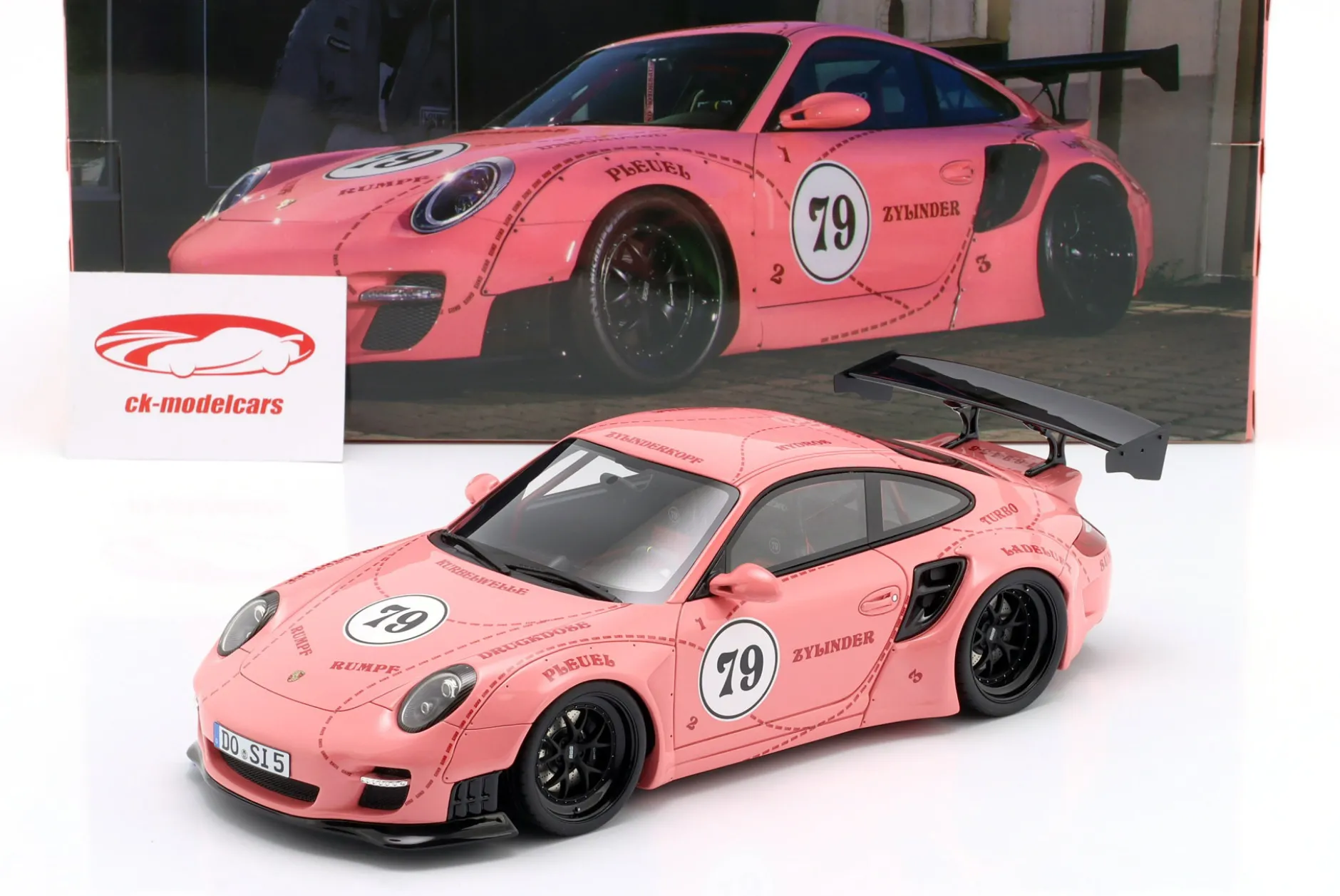 Porsche 911 (997) Turbo S LBWK Sidney Hoffmann "Die Sau" #79 pink 1:18 WERK83