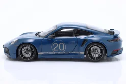 Porsche 911 (992) Turbo S Sport Design Baujahr 2021 oslo blau 1:18 Minichamps