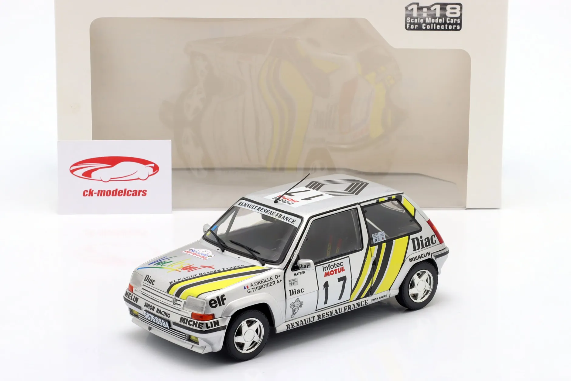 Renault 5 GT Turbo #17 8th Rallye Tour de Corse 1989 Oreille, Thimonier 1:18 Solido