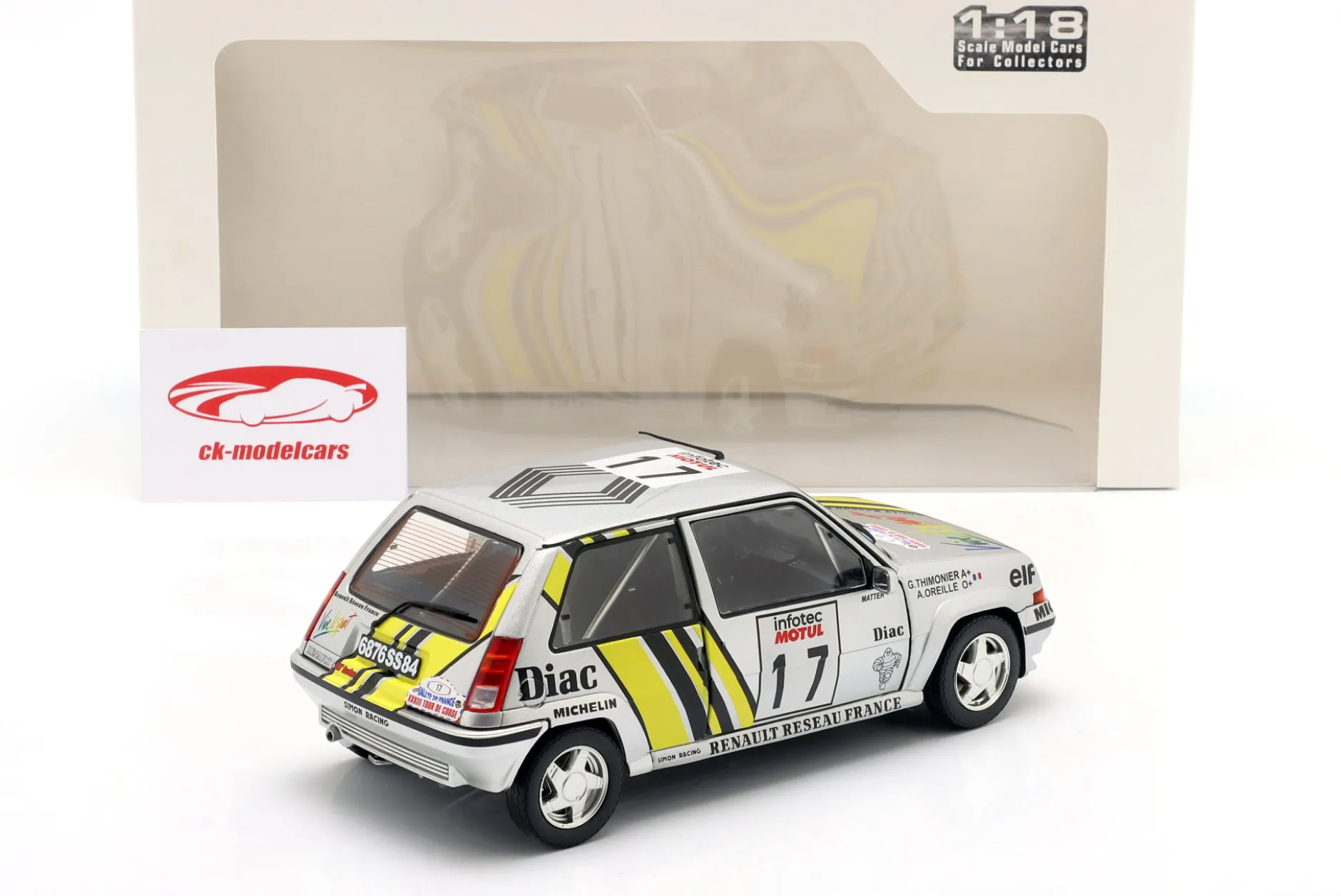 Renault 5 GT Turbo #17 8th Rallye Tour de Corse 1989 Oreille, Thimonier 1:18 Solido