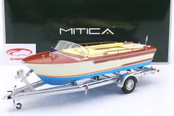 Riva Junior Motorboot auf Anhänger 1966 elfenbein / gelb / braun / blau 1:18 MITICA