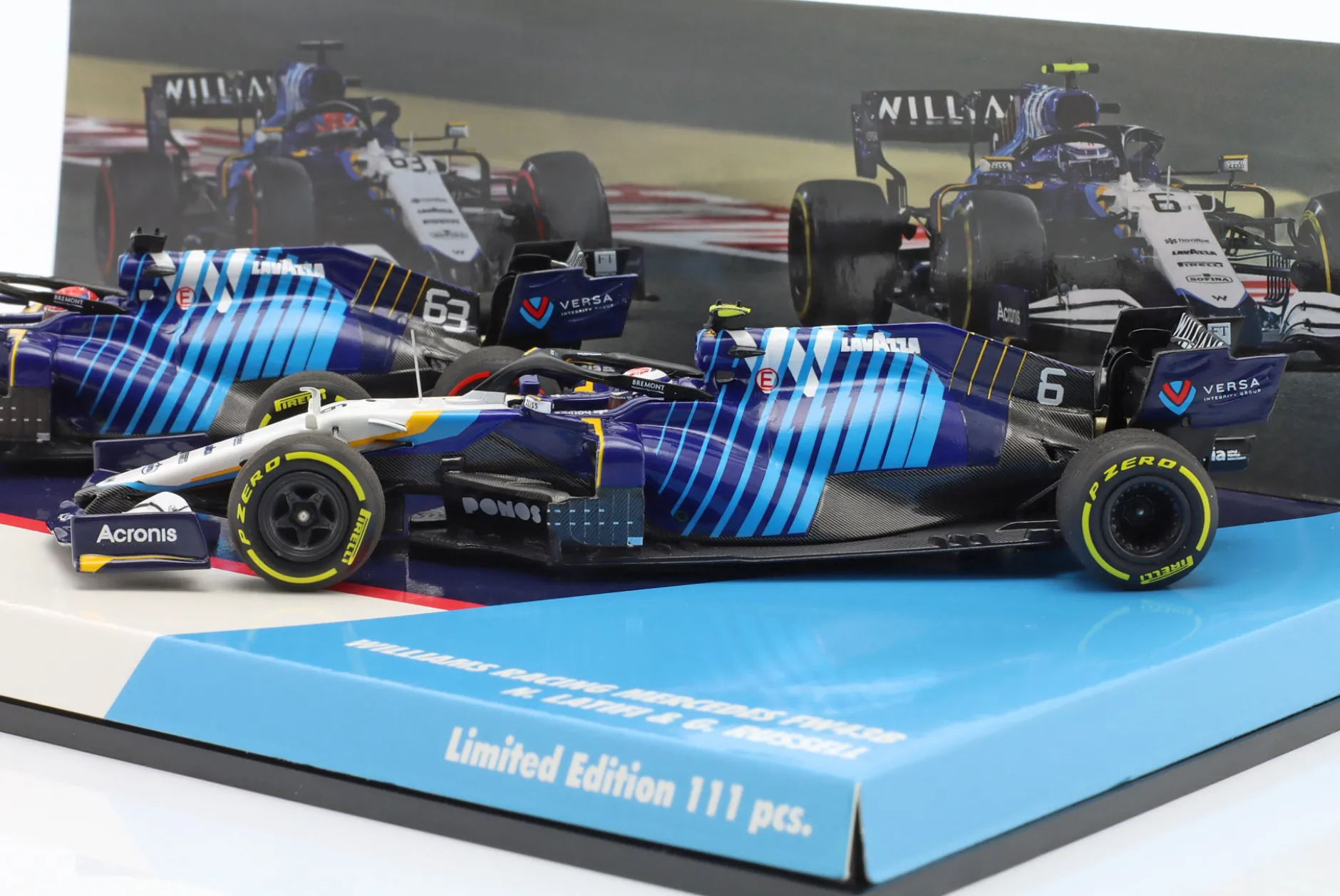 Russell #63 & Latifi #6 2-Car Set Williams FW43B Formel 1 2021 1:43 Minichamps
