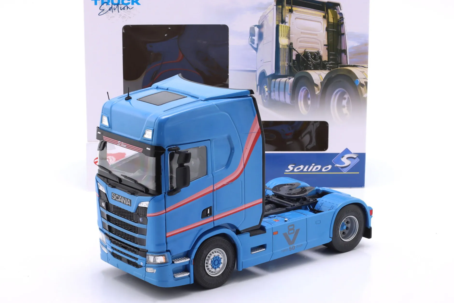 Scania 580S Highline 113 Tribute Sattelzugmaschine 2023 blau / Dekor 1:24 Solido