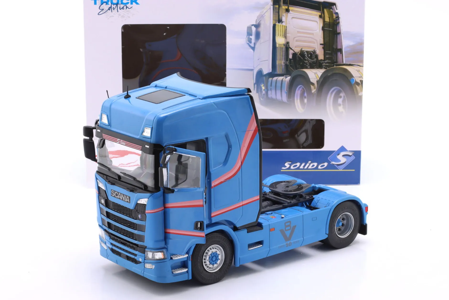 Scania 580S Highline 113 Tribute Sattelzugmaschine 2023 blau / Dekor 1:24 Solido