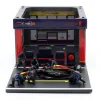 Set 3x Pit Stop Diorama Verstappen / Hamilton / Leclerc Formel 1 2024 1:43 Bburago