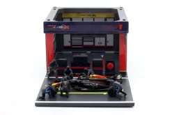 Set 3x Pit Stop Diorama Verstappen / Hamilton / Leclerc Formel 1 2024 1:43 Bburago