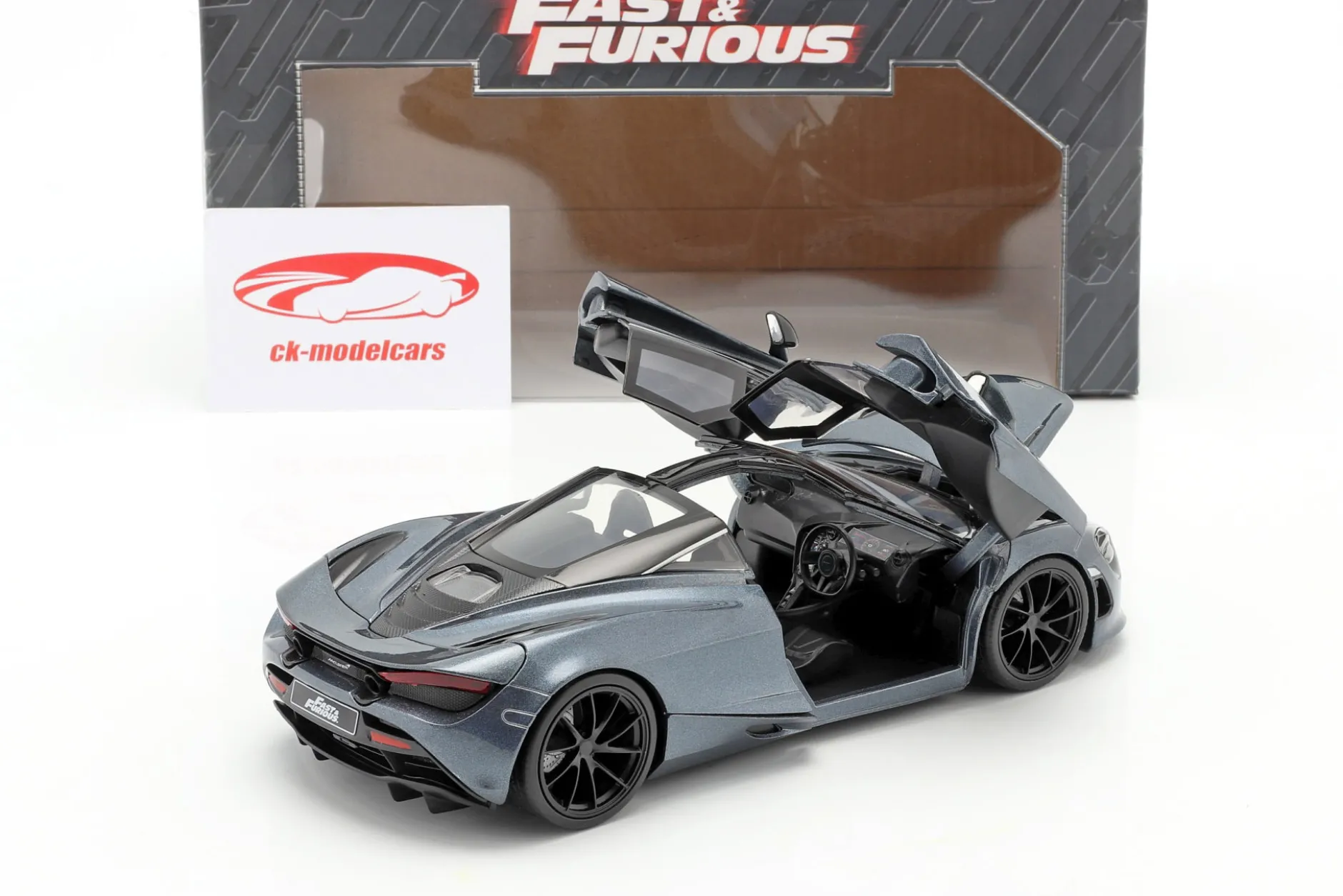 Shaw's McLaren 720S Film Fast & Furious Hobbs & Shaw (2019) grau metallic 1:24 Jada Toys