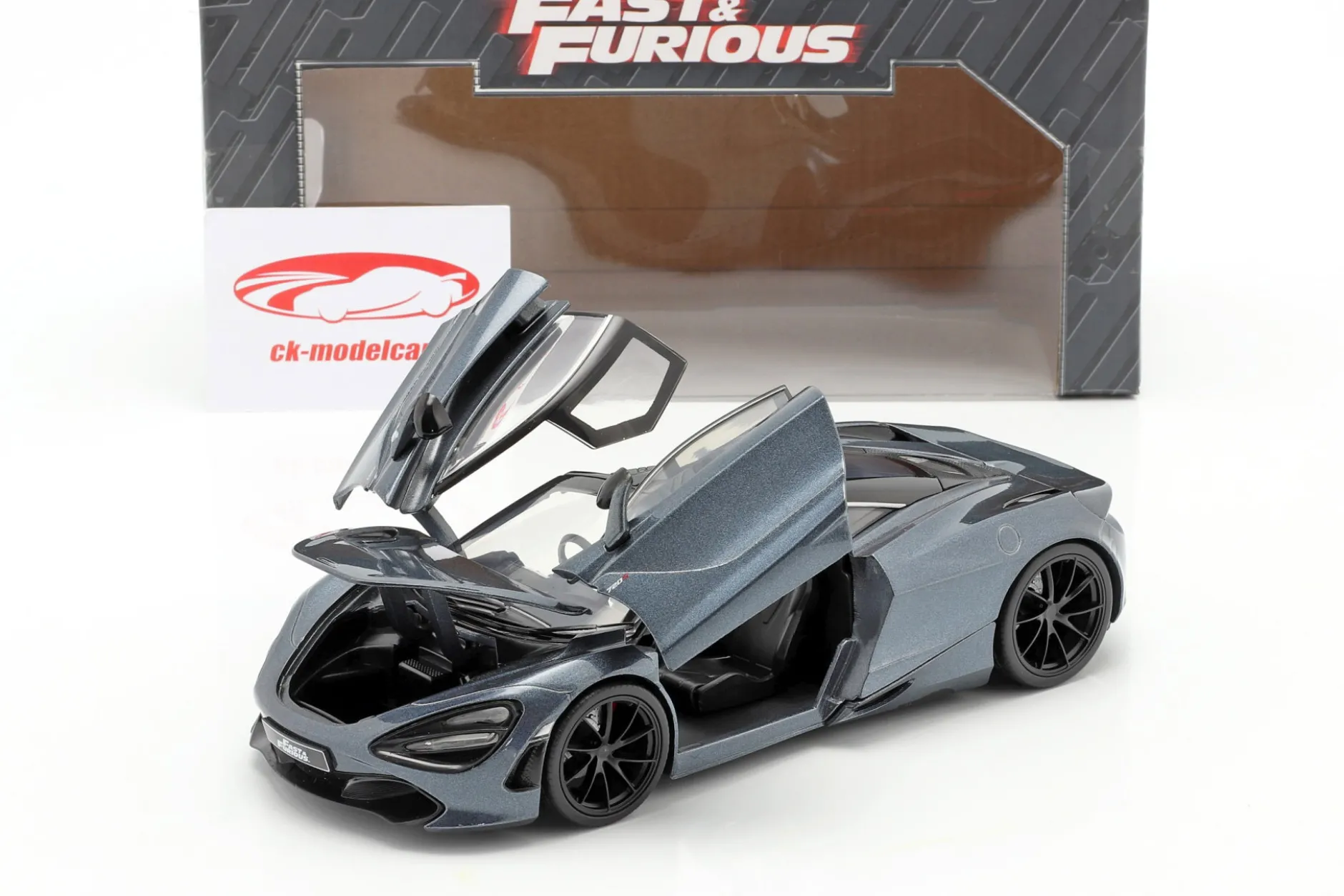 Shaw's McLaren 720S Film Fast & Furious Hobbs & Shaw (2019) grau metallic 1:24 Jada Toys