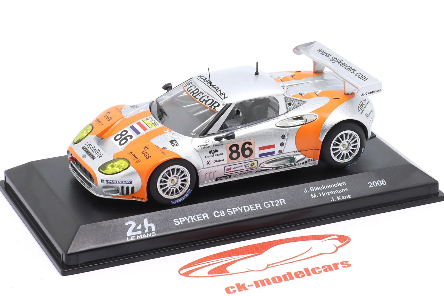 Spyker C8 Spyder GT2R #86 24h LeMans 2006 Bleekemolen, Hezemans, Kane 1:43 Altaya