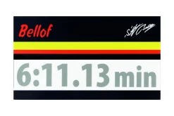 Stefan Bellof Aufkleber Rekordrunde 6:11.13 min silber 120 x 25 mm