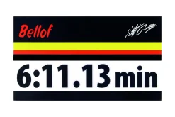 Stefan Bellof Aufkleber Rekordrunde 6:11.13 min schwarz 120 x 25 mm