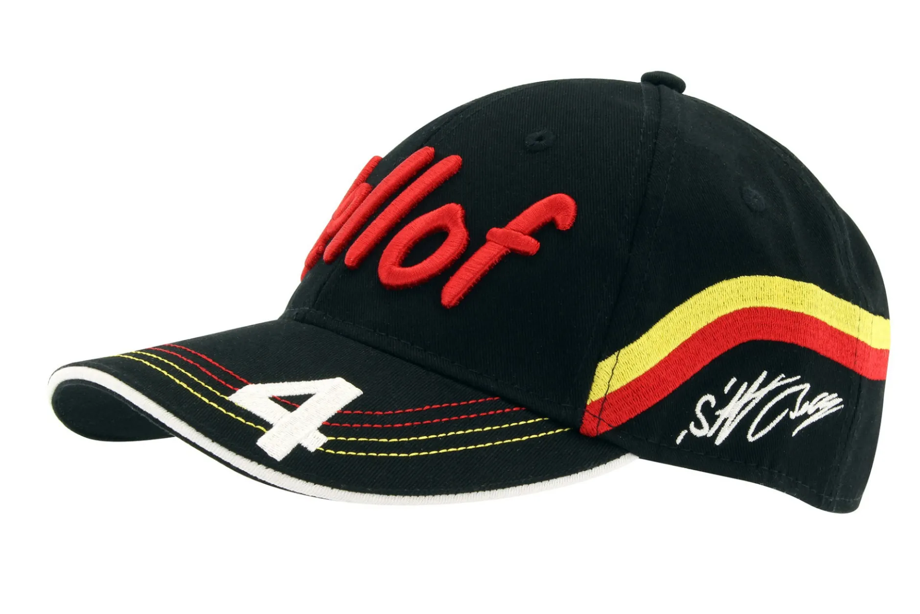 Stefan Bellof Cap ''Helm'' Classic Line schwarz / rot / gelb