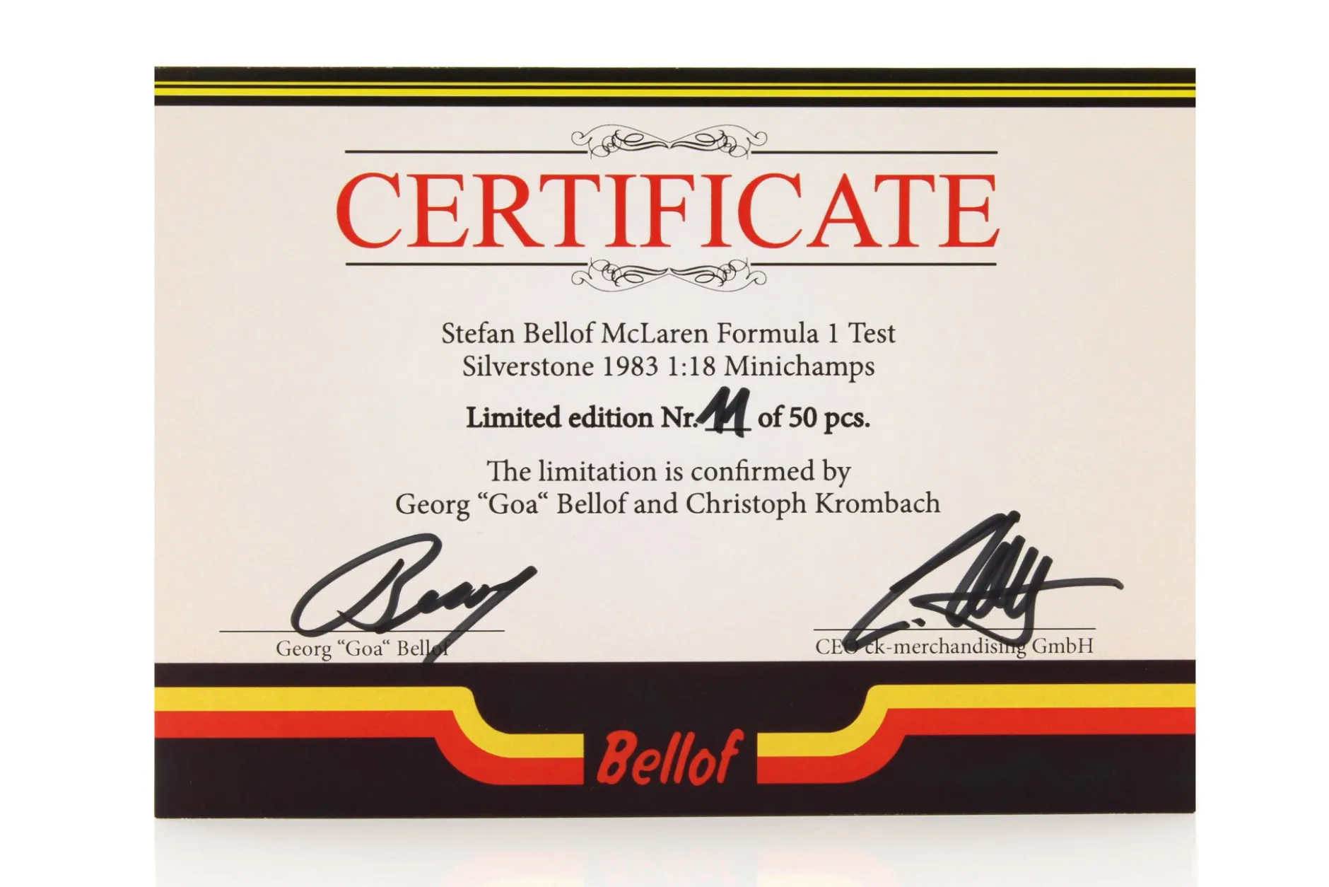 Stefan Bellof McLaren Ford MP4/1C #8 Test Silverstone GP F1 1983 1:18 Minichamps