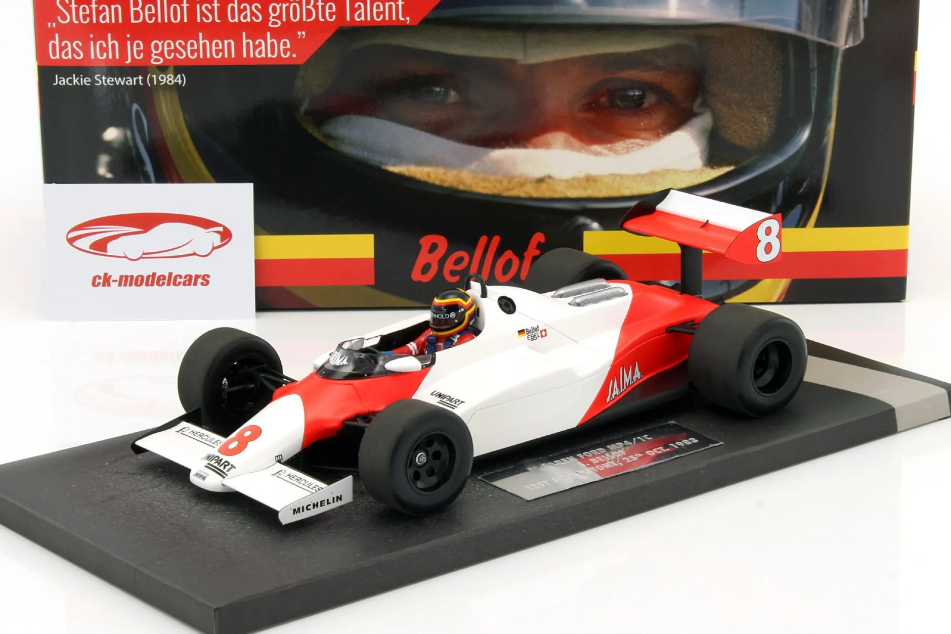 Stefan Bellof McLaren Ford MP4/1C #8 Test Silverstone GP F1 1983 1:18 Minichamps