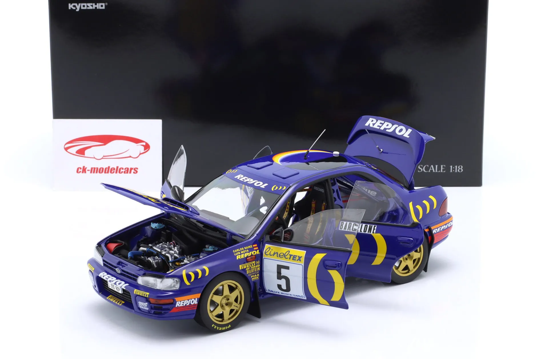 Subaru Impreza 555 #5 Sieger Rallye Monte Carlo 1995 Sainz, Moya 1:18 Kyosho