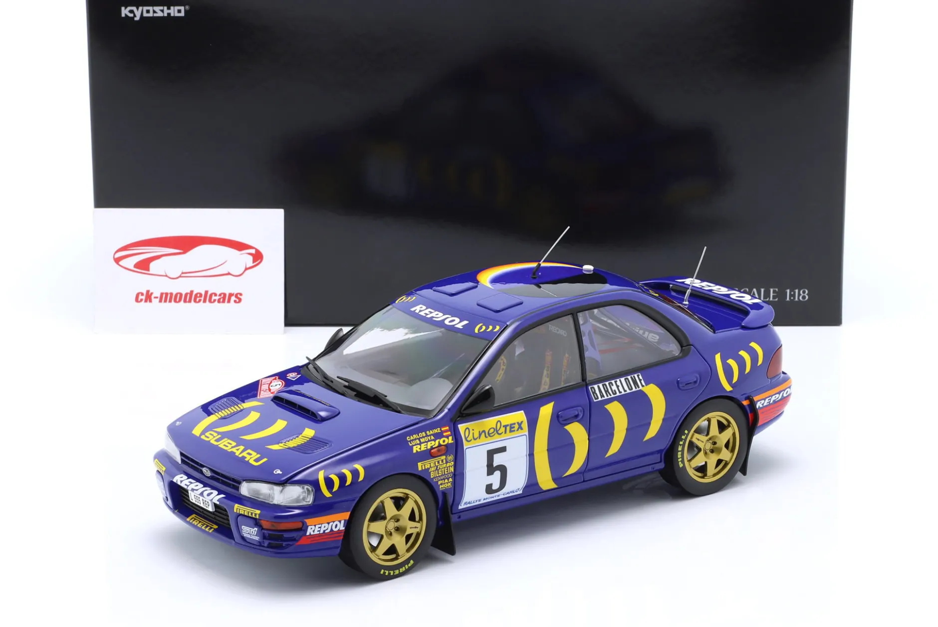 Subaru Impreza 555 #5 Sieger Rallye Monte Carlo 1995 Sainz, Moya 1:18 Kyosho