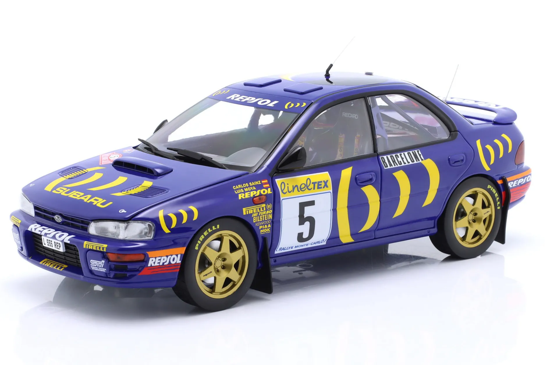 Subaru Impreza 555 #5 Sieger Rallye Monte Carlo 1995 Sainz, Moya 1:18 Kyosho