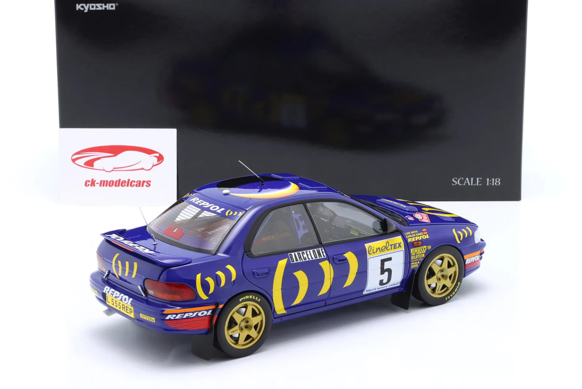 Subaru Impreza 555 #5 Sieger Rallye Monte Carlo 1995 Sainz, Moya 1:18 Kyosho