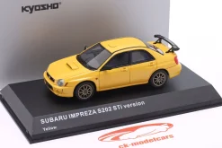 Subaru Impreza S202 STi Baujahr 2002 gelb 1:43 Kyosho