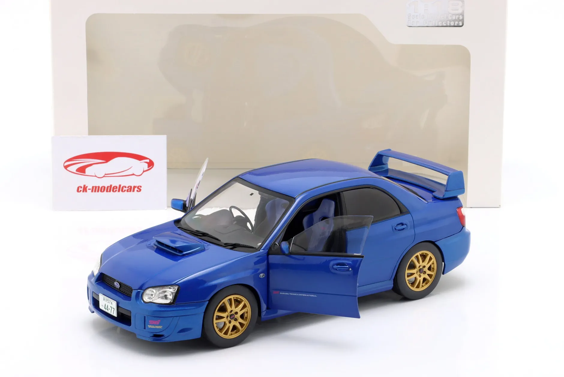 Subaru Impreza WRX STI Baujahr 2003 sonic blau 1:18 Solido