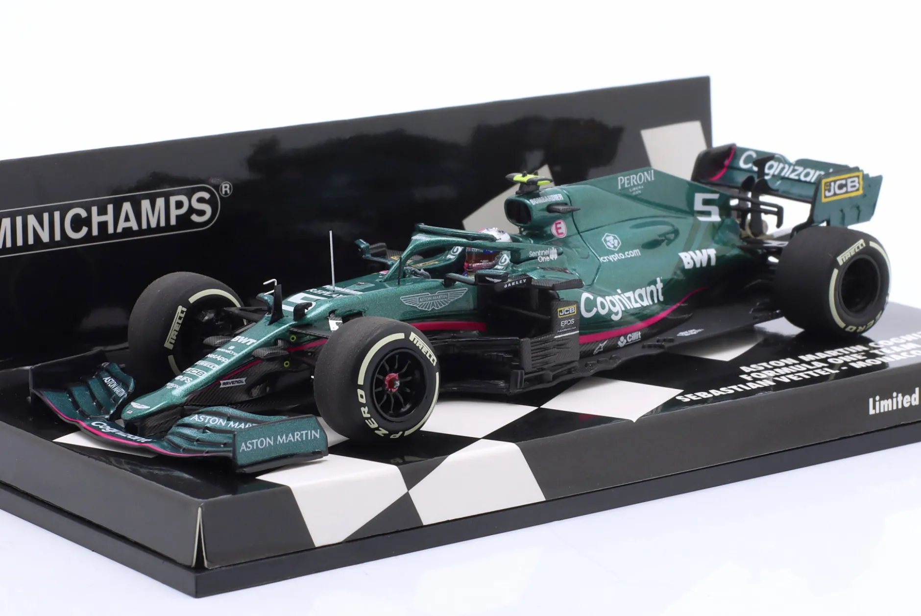 S. Vettel Aston Martin AMR21 #5 5th Monaco GP Formel 1 2021 1:43 Minichamps
