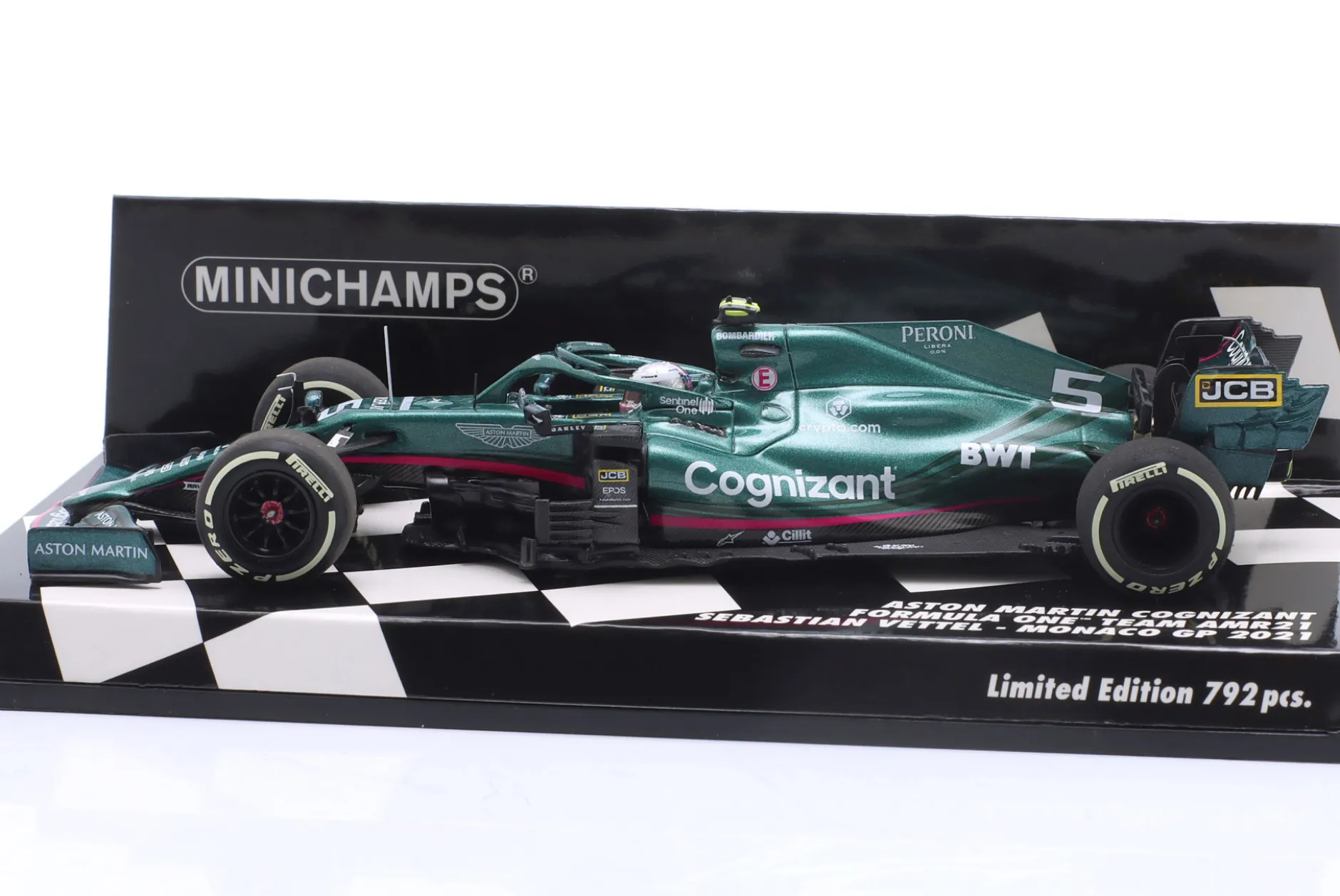 S. Vettel Aston Martin AMR21 #5 5th Monaco GP Formel 1 2021 1:43 Minichamps