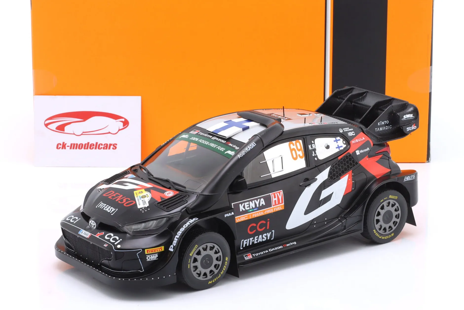 Toyota GR Yaris Rally1 Hybrid #69 Sieger Safari Rallye 2024 Rovanperä, Halttunen 1:18 Ixo