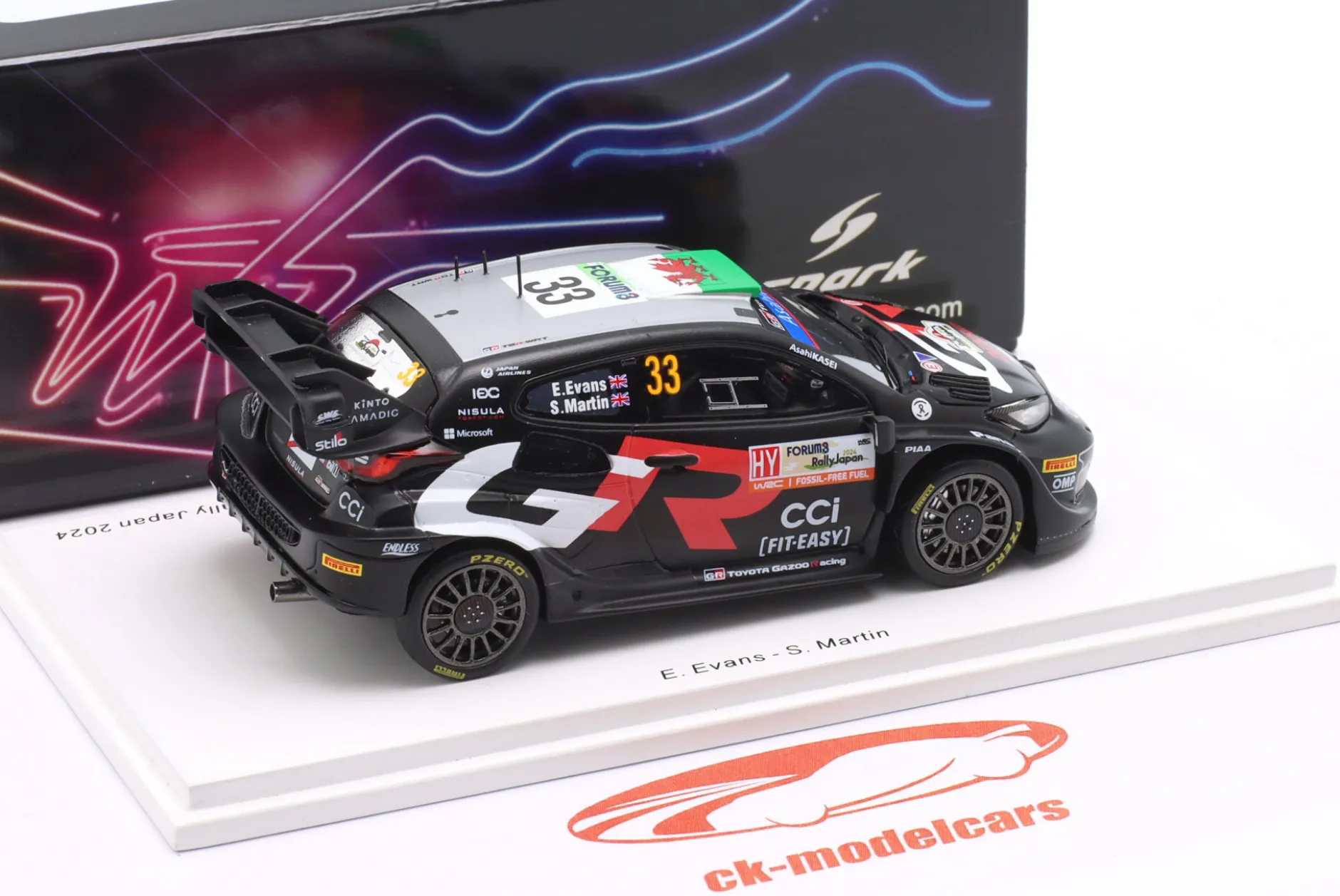 Toyota GR Yaris Rally1 Hybrid #33 Sieger Rallye Japan 2024 Evans, Martin 1:43 Spark
