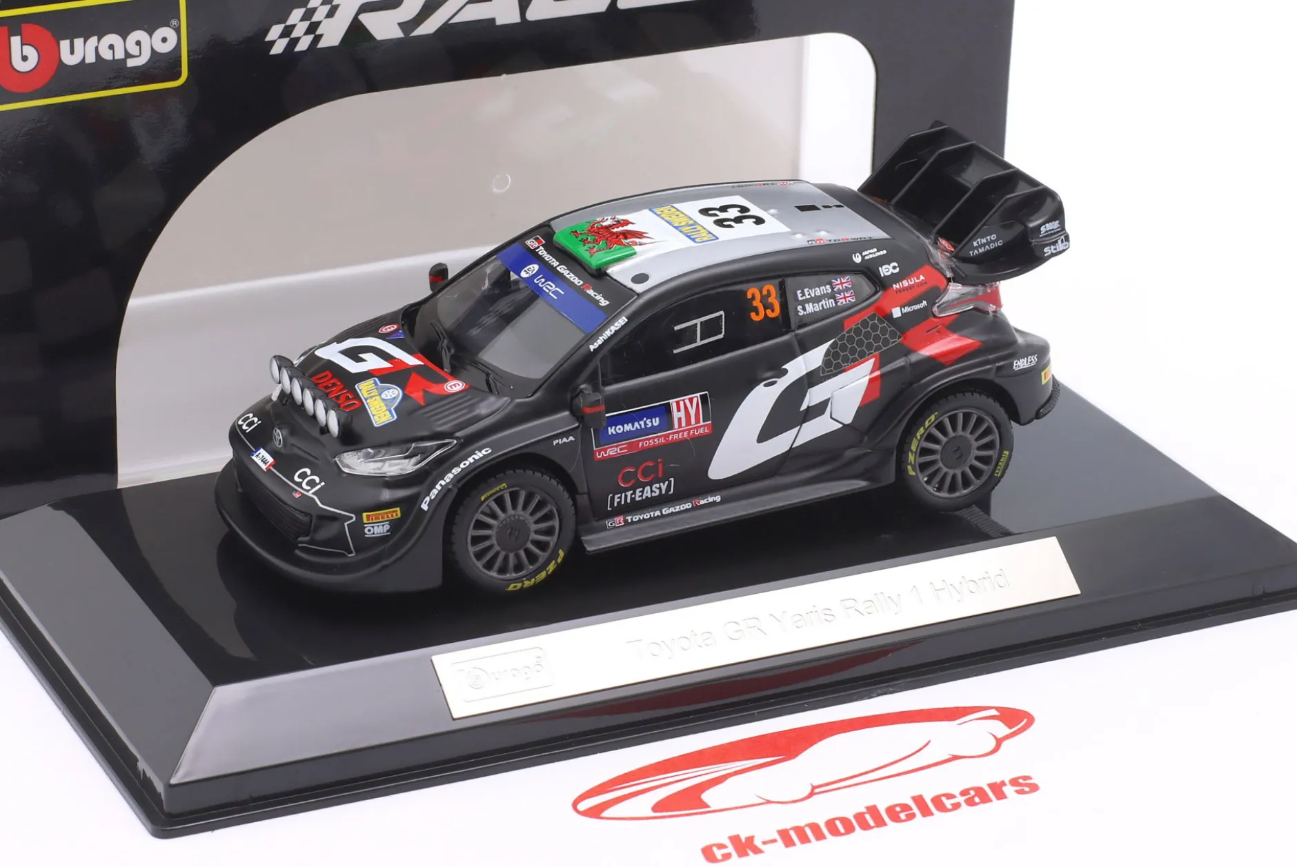 Toyota GR Yaris Rally1 Hybrid #33 WRC 2024 Evans, Martin 1:43 Bburago